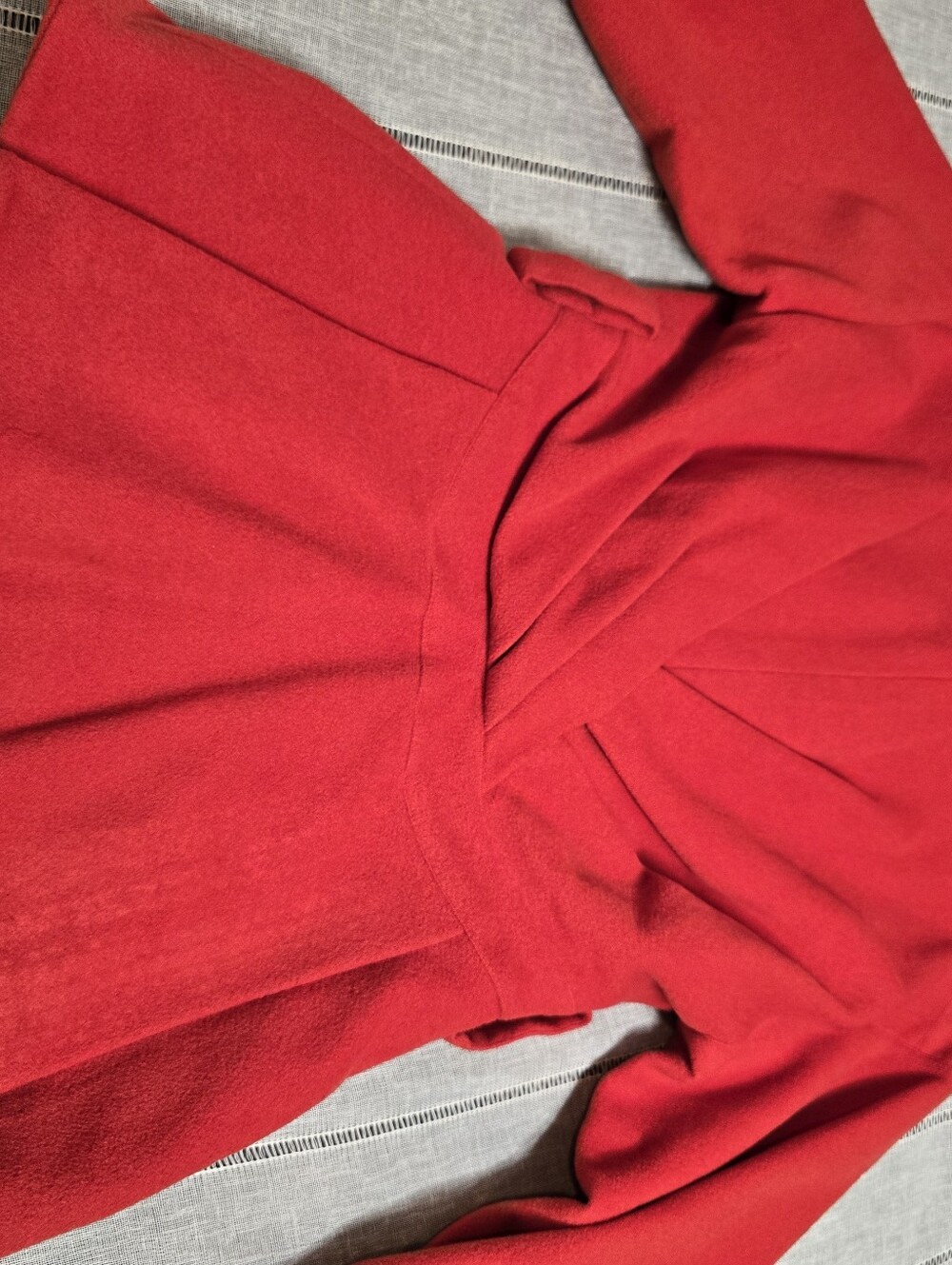 Vintage 80s Karl Lagerfeld France Red 100% Wool Coat Jacket Women's 38 ( Small) - Picture 14 of 16